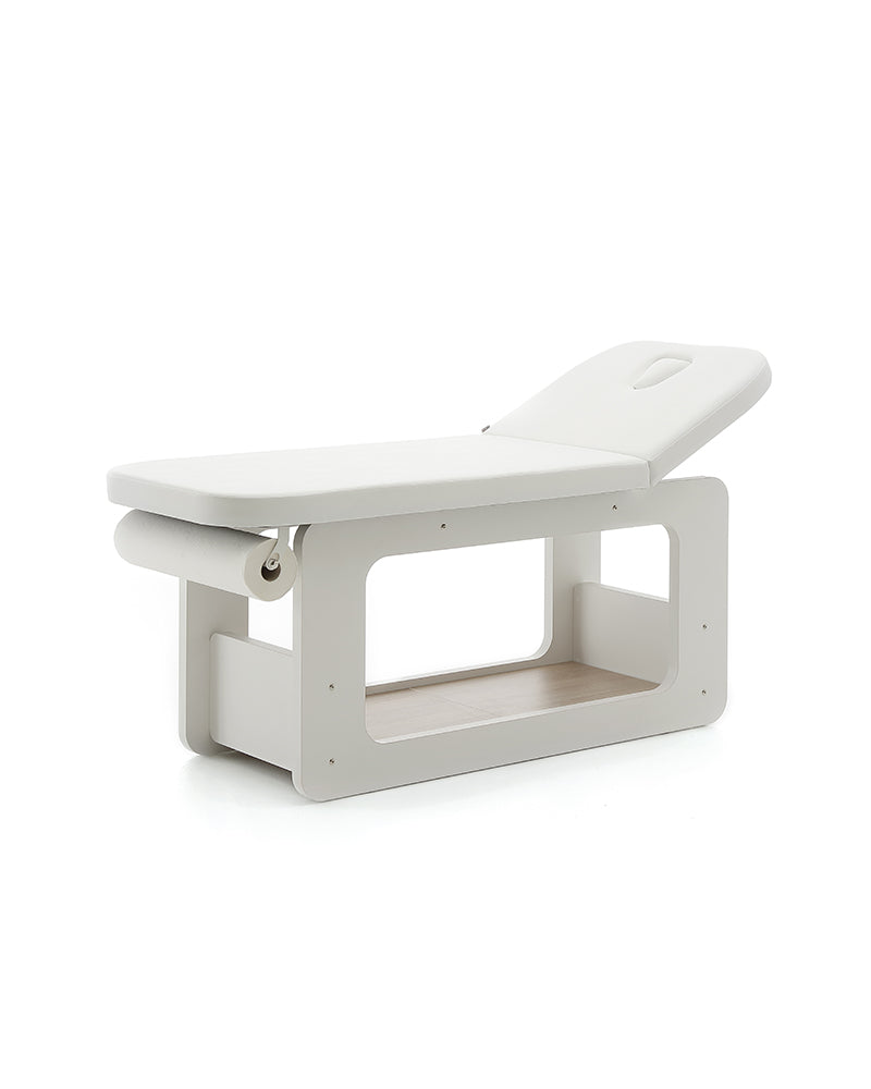 Creo - White treatment table - Oak pattern - With heat